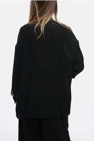 COUTURE Chiffon Blouse with Jewel Buttons