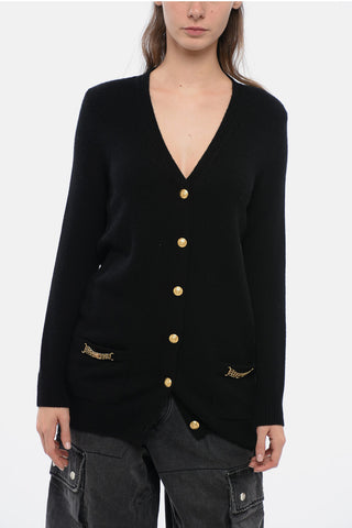 Pure Cashmere Cardigan with Jeweled Pockets