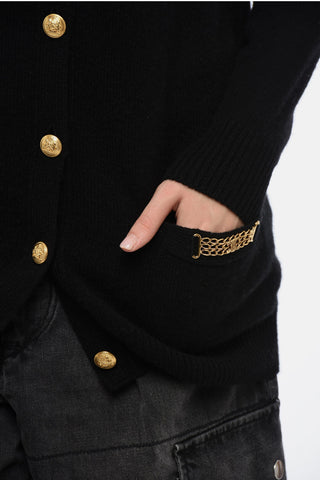 Pure Cashmere Cardigan with Jeweled Pockets