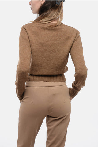 Alpaca Blend Cardigan with Openwork Details