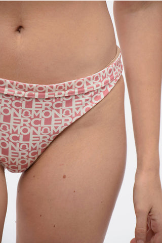 Bikini a Triangolo con Logo Stampato All-Over e Spalline Regolabili