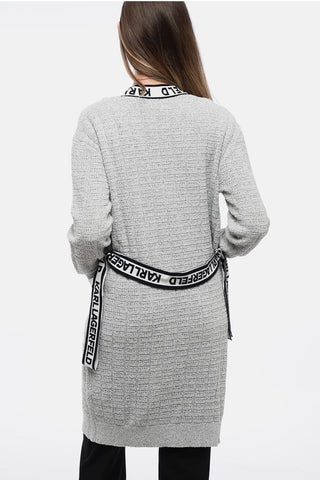 Bouclé Fabric Cardigan FEMININE with Branded Bands