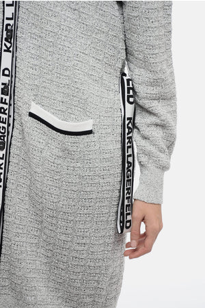 Bouclé-Gewebe-Cardigan FEMININE mit Logobändern