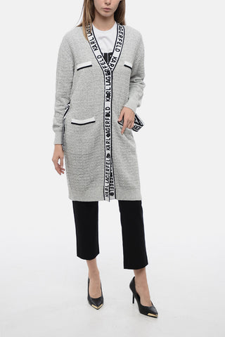 Bouclé Fabric Cardigan FEMININE with Branded Bands