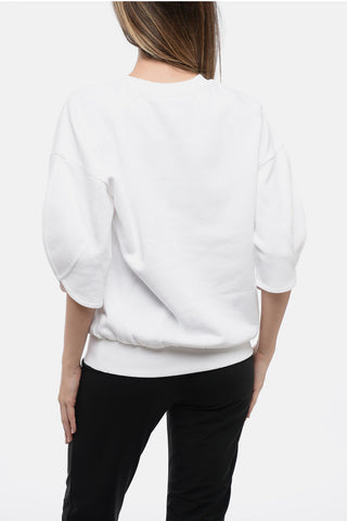2001. Crew Neck Fleeced Cotton Sweatshirt with Printed Logo
