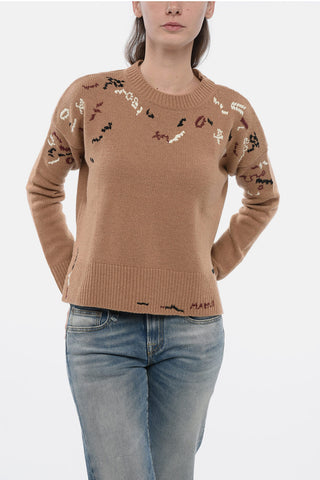 Crew Neck RANDOM MENDING Virgin Wool Pullover