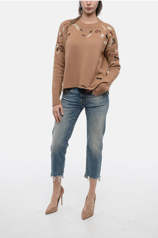 Crew Neck RANDOM MENDING Virgin Wool Pullover