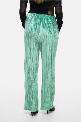 Curly Velvet Wide-Leg Pants