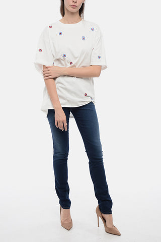 Embroidered ALLOVER Oversized T-Shirt