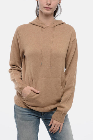 Maglia in Puro Cashmere con Cappuccio