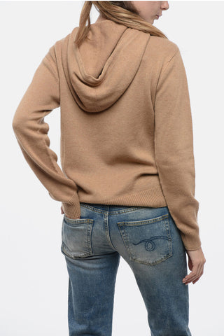 Maglia in Puro Cashmere con Cappuccio