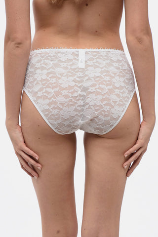 High Waisted Floral Motif Lace Briefs