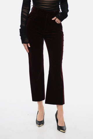Velvet Straight-leg Pants