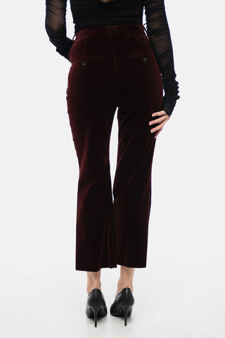 Velvet Straight-leg Pants