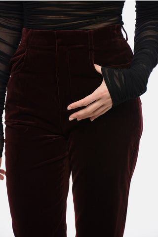 Velvet Straight-leg Pants