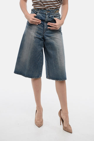 Denims Gaucho Shorts with Morsets