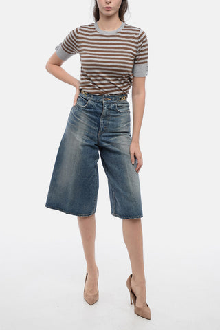 Denims Gaucho Shorts with Morsets