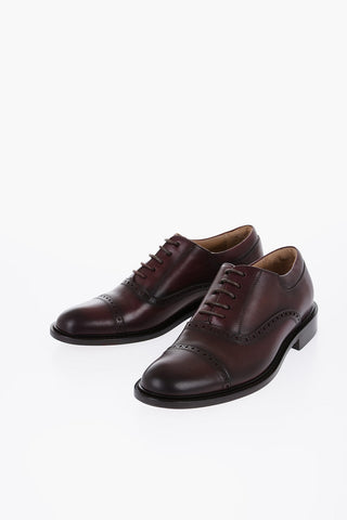 Leather Quarter Brogue Oxford Shoes