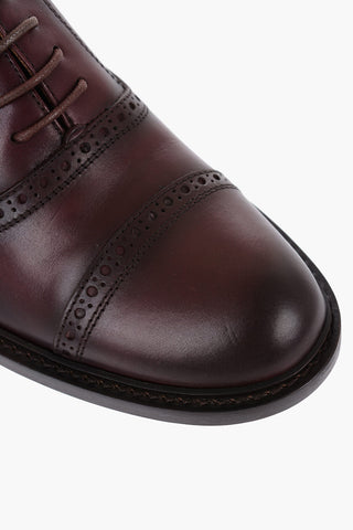 Leather Quarter Brogue Oxford Shoes