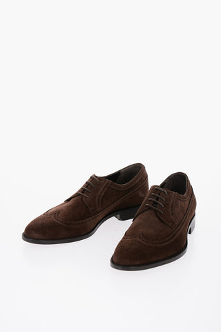 Scarpe Derby Brogue in Suede 