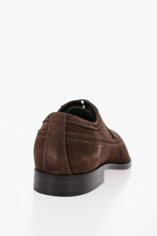 Scarpe Derby Brogue in Suede 