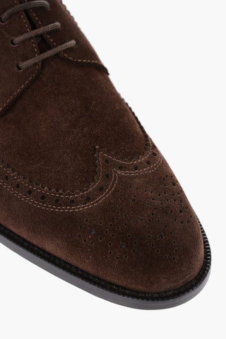 Scarpe Derby Brogue in Suede 