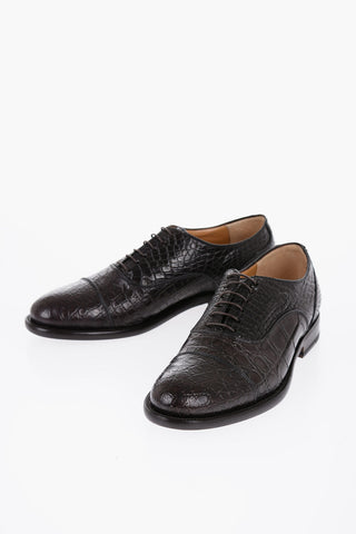 Scarpe Oxford in Pelle di Cocodrillo