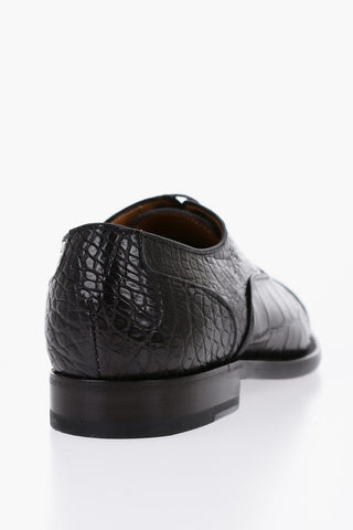 Scarpe Oxford in Pelle di Cocodrillo