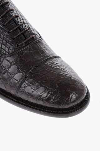 Scarpe Oxford in Pelle di Cocodrillo