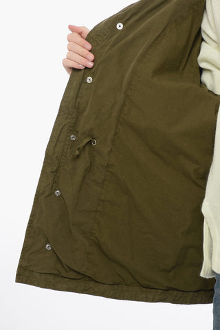 Giubbotto Sahariana a Collo Alto con Effetto Distressed
