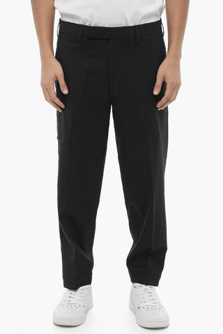 Pantaloni Chino Slim Fit in Tinta Unita con Caviglia Regolabile