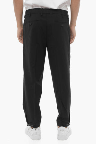 Pantaloni Chino Slim Fit in Tinta Unita con Caviglia Regolabile