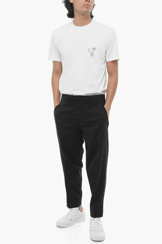 Pantaloni Chino Slim Fit in Tinta Unita con Caviglia Regolabile