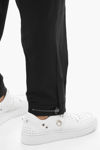 Pantaloni Chino Slim Fit in Tinta Unita con Caviglia Regolabile