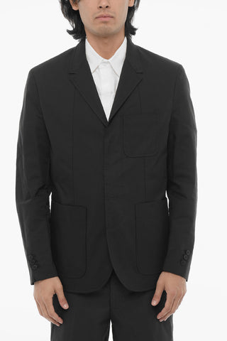 Slim Fit Unlined Jacket with Patch Pockets