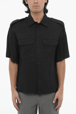 Camicia Loose Fit a Maniche Corte con Doppio Taschino