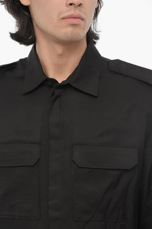Camicia Loose Fit a Maniche Corte con Doppio Taschino