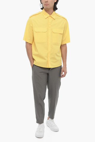 Military Loose-Fit Kurzarmhemd