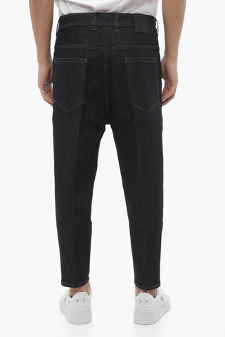 Tapered Fit Jeans with Visible Stiching