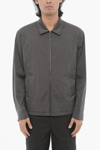 Solid-Color Overshirt with Zip Closure