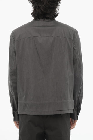 Solid-Color Overshirt with Zip Closure