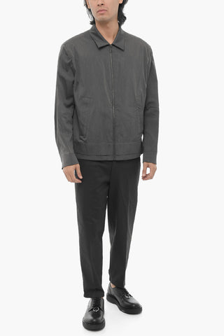 Solid-Color Overshirt with Zip Closure