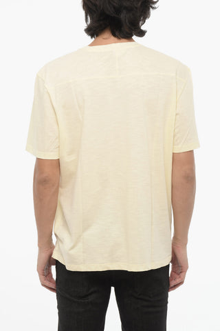 Solid Color YOKE BACK MULTIYARN Crew-neck T-shirt