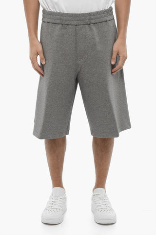 Solid Color Cargo Sweat Shorts
