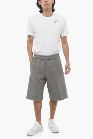 Solid Color Cargo Sweat Shorts