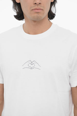 Crew Neck Slim Fit T-shirt with Heart Print