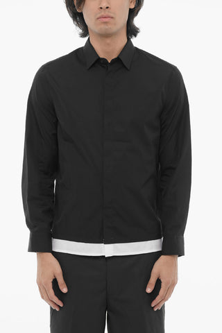 Camicia Casual Loose Fit Con Dettagli a Contrasto