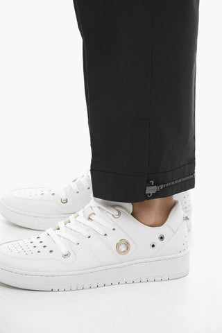 Slim Fit Solid-Color Chino Pants with Adjustable Ankle