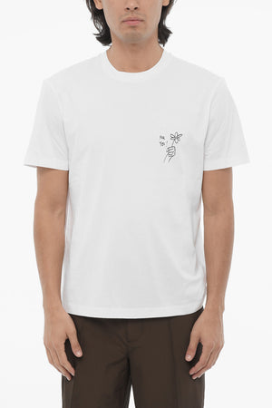 Rundhals-T-Shirt FOR YOU in Uni mit Kontrast-Print