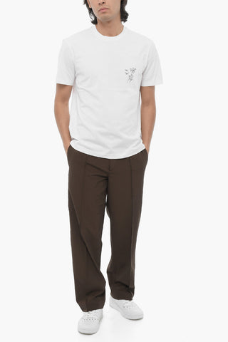 Rundhals-T-Shirt FOR YOU in Uni mit Kontrast-Print